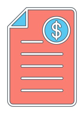 Alışveriş Faturası Vektör renk simgesi tasarımı 