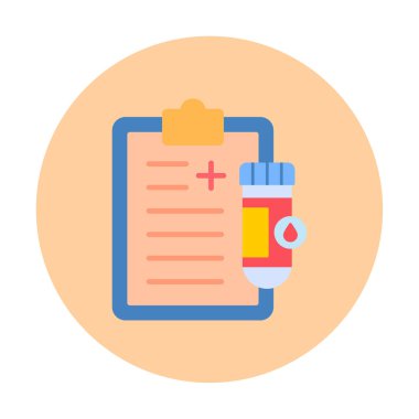 İdrar raporu ikonu. tıbbi sembol, vektör illüstrasyonu 