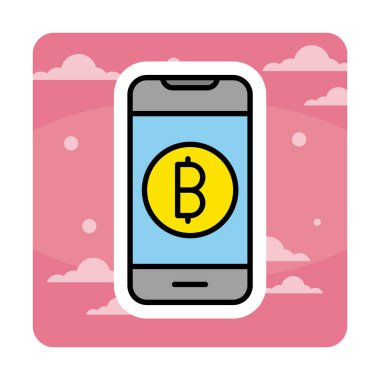 Basit bitcoin simgesi, vektör illüstrasyonu