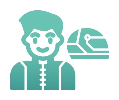 Araba Yarışçısı simgesi, vektör illüstrasyonu 