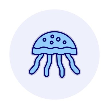 Denizanası. Web simgesi basit illüstrasyon                       