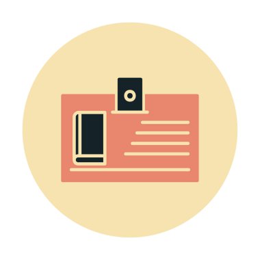 Kütüphane kartı simgesi, vektör illüstrasyonu