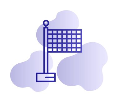 Basit düz bitiş bayrağı simgesi, vektör illüstrasyonu 