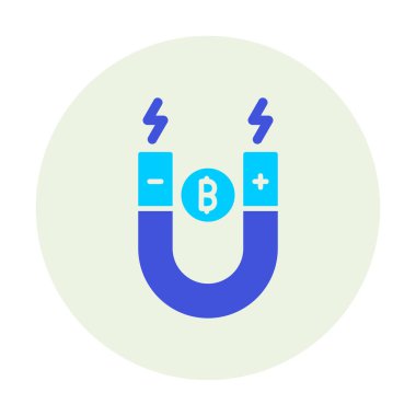 Mıknatıs düz simgesinin vektör çizimi 