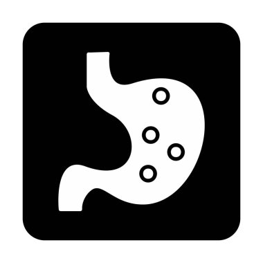 İnsan mide ikonu. Beyaz arkaplanda izole edilmiş web tasarımı için İnsan mide vektörü simgesi