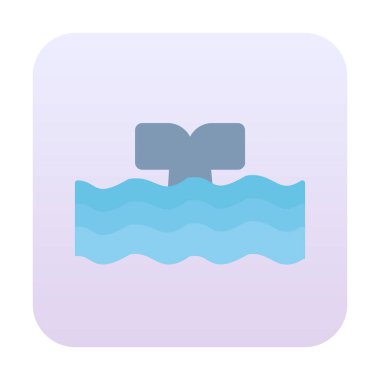 Moda tarzında izole edilmiş arka planda su ikonu olan balina kuyruğu