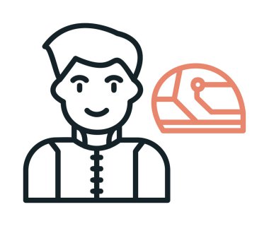 Araba Yarışçısı simgesi, vektör illüstrasyonu 