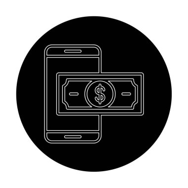 Basit Çevrimiçi Ödeme simgesi, vektör illüstrasyonu