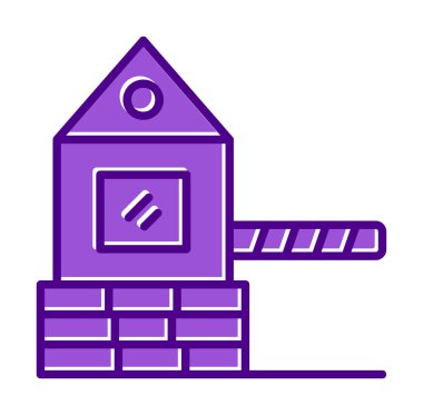 Askeri Bariyer simgesinin vektör çizimi 