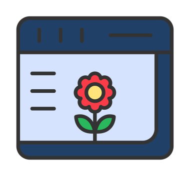 Basit Web Tarayıcı simgesi, vektör illüstrasyonu