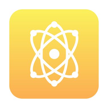 Moda düz biçimli atom simgesi, bilim simgesi vektör illüstrasyonu                     