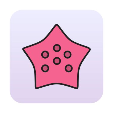 denizyıldızı düz ikon vektör çizimi 