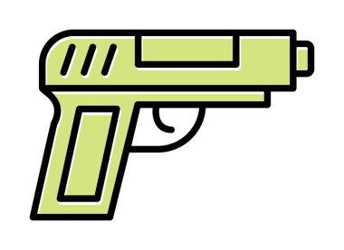 askeri tabanca ikonu vektör illüstrasyonu 