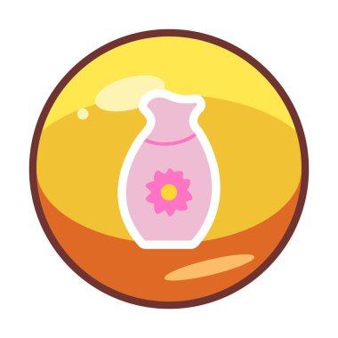 Vektör illüstrasyonu, sakeli kavanoz ikonu, Japon geleneksel alkol içeceği. 