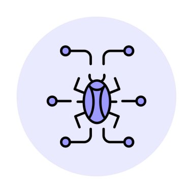 Basit dijital virüs simgesi, vektör illüstrasyonu