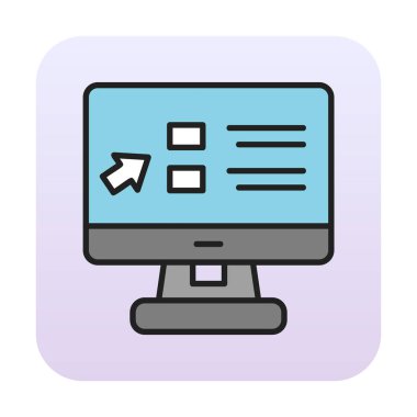 Basit Online Course Üniversitesi simgesi, vektör illüstrasyonu