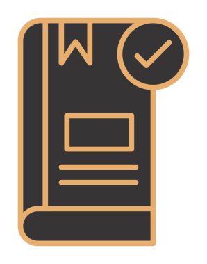  Kitap Denetimi İşaretleme simgesi, vektör illüstrasyonu   