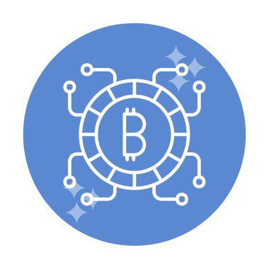 Basit bitcoin simgesi, vektör illüstrasyonu