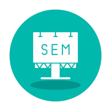 SEM ile Billboard simgesinin vektör illüstrasyonu  