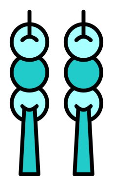 Dango tatlı ikonu, Japon mutfağı, vektör illüstrasyonu 