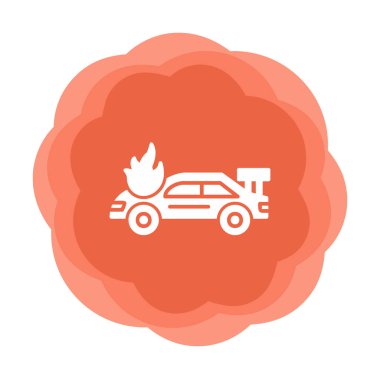 Yanan Araba ikon vektör illüstrasyonuName