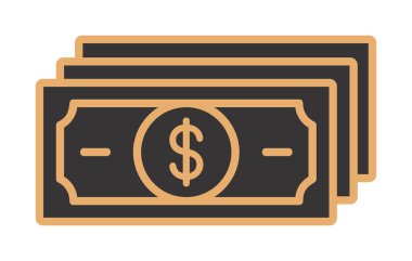 Dolar para çizgisi simgesi, vektör illüstrasyonu