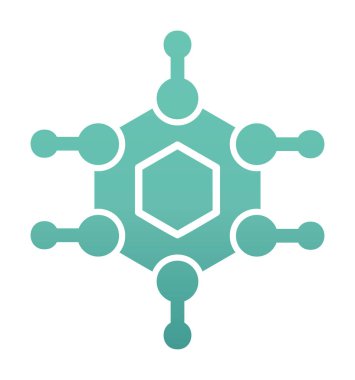 Basit Nanoteknoloji simgesi, vektör illüstrasyonu