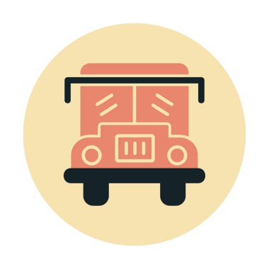 düz okul servisi simgesi basit illüstrasyon tasarımı