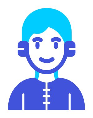 DJ avatar web simgesi, vektör illüstrasyonu 