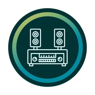 renk çizgisi ses hoparlörleri vektör çizimi 