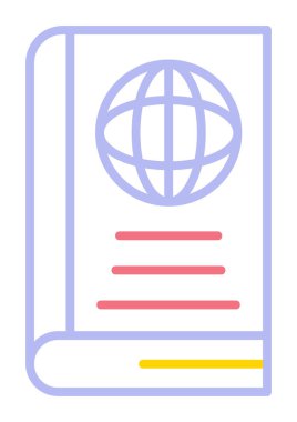 Basit Dünya Kitabı simgesi, vektör illüstrasyonu