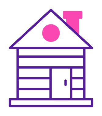 ahşap ev simgesi, vektör illüstrasyonu