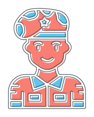 asker web simgesi, vektör illüstrasyonu 