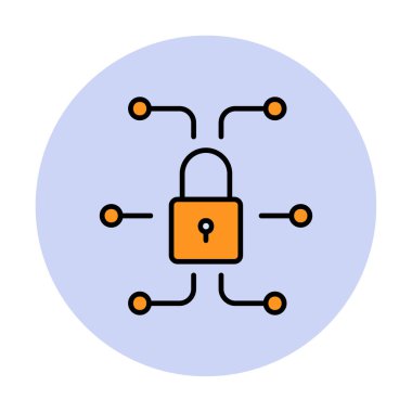 Ağ güvenlik simgesi, vektör çizim 