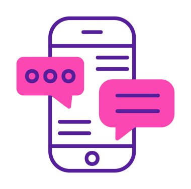 Basit akıllı telefon sohbet simgesi, vektör illüstrasyonu