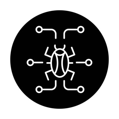 Basit dijital virüs simgesi, vektör illüstrasyonu