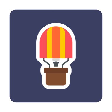 Sıcak Hava Balonu web simgesi basit illüstrasyon