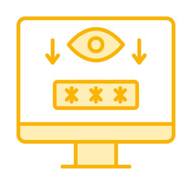 Basit Bilgisayar Casus Yazılımı simgesi, vektör illüstrasyonu