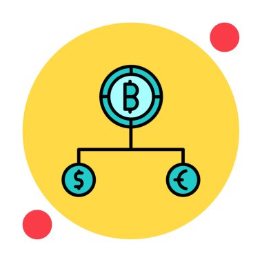 Para birimi yapısını bitcoin, dolar ve avro sembolleriyle böl 