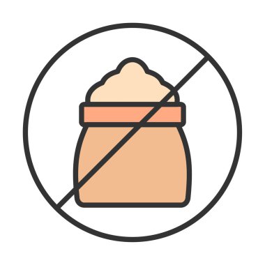 Şeker işareti yok, vektör illüstrasyonu  