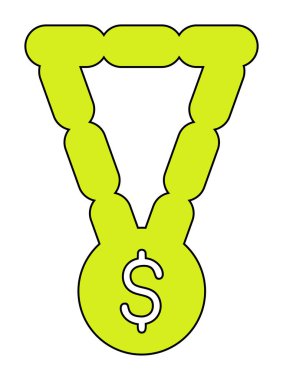 Dolar işaretli bilezik, vektör illüstrasyonu  