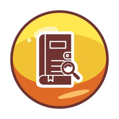 Büyüteç vektör çizimi olan bir kitap. Arama Kitabı kavramı                  