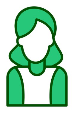 Kadın avatar simgesi, vektör illüstrasyonu 