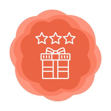 hediye ve Gözden Geçir vektör düz renk simgesi tasarımı