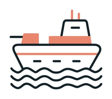 Gemi simgesi, vektör illüstrasyonu