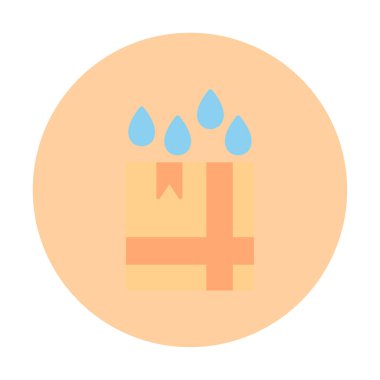 Su geçirmez Parsel simgesinin vektör çizimi  