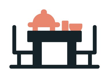 Basit ziyafet simgesi, vektör illüstrasyonu