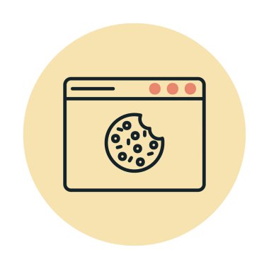 Basit Web Kurabiyeleri simgesi, vektör illüstrasyonu