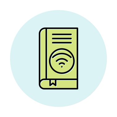 Wifi kitap ikonu vektör illüstrasyonu