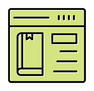 Basit Çevrimiçi Kitap satın alma simgesi, vektör illüstrasyonu